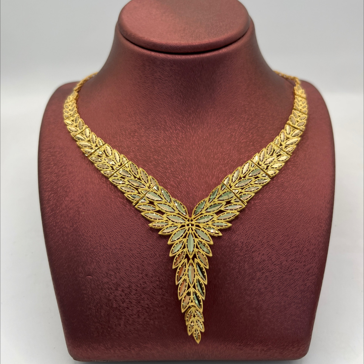 22 Ayar Altın Set Gerdanlık başak sıralı yaldızlı 19.93gr - SE00024