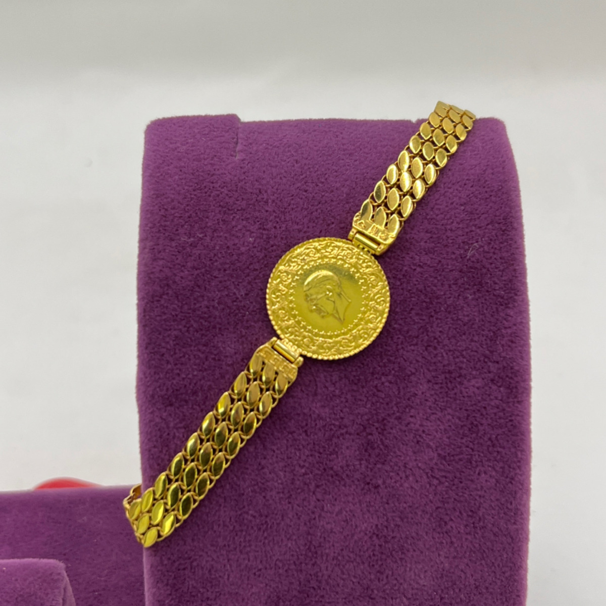 22 Ayar Altın Bileklik Çeyrekli Pullu 10.94gr - F00118