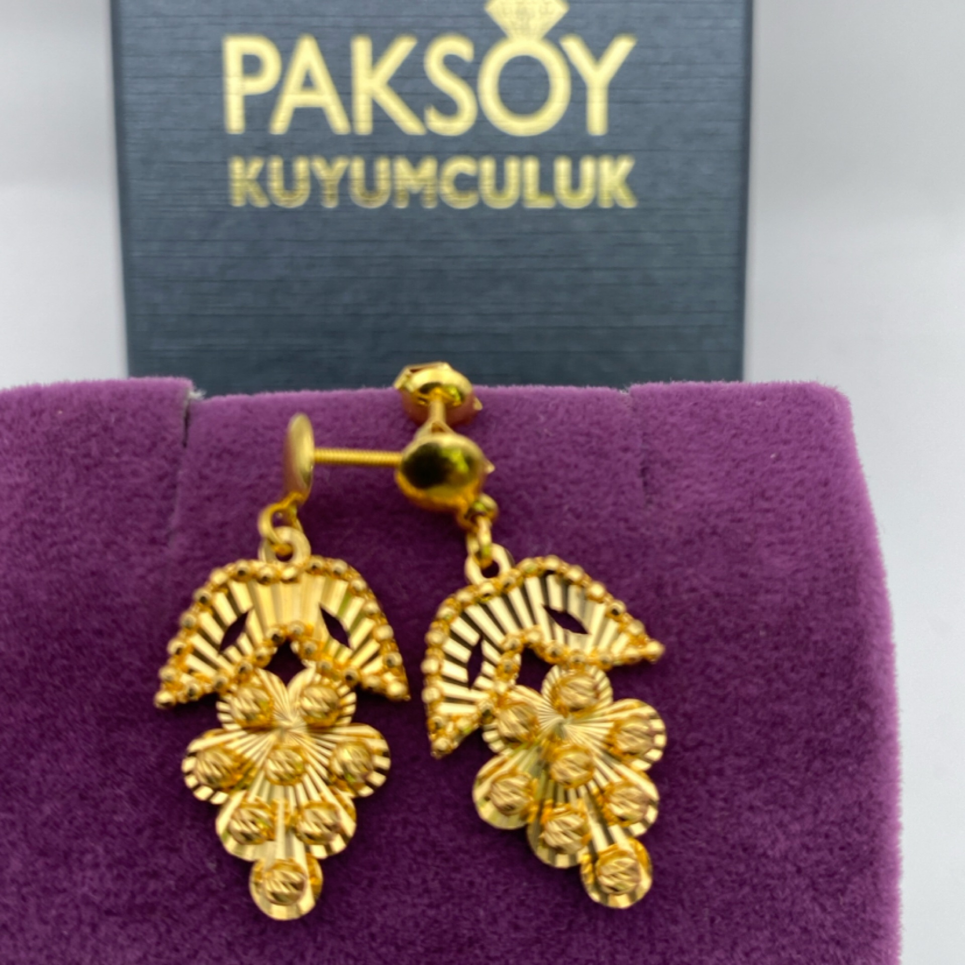 üzümlü dorika Model 22 Ayar Küpe 3.93gr - K01159 - Fotoğraf 1