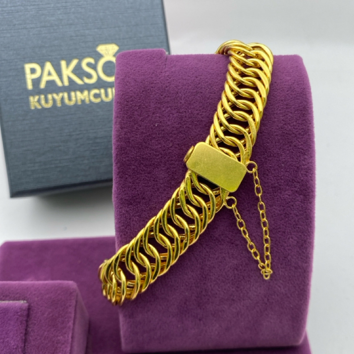 22 Ayar Altın Bileklik Klasik Kartiyel 20.83gr - F00126