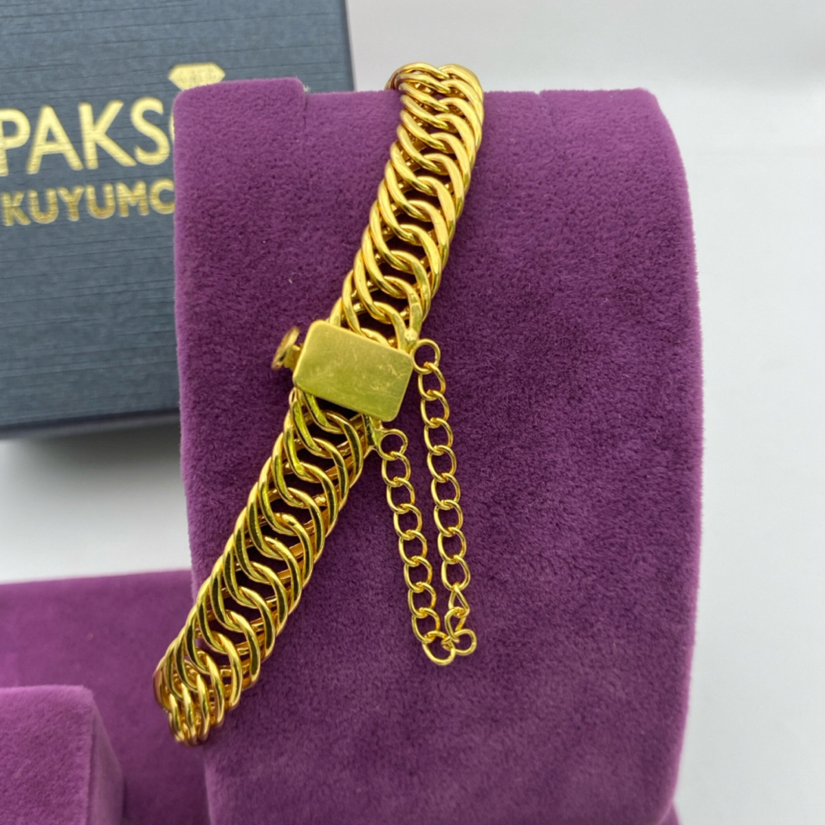 22 Ayar Altın Bileklik Klasik Kartiyel 13.20gr - F00127