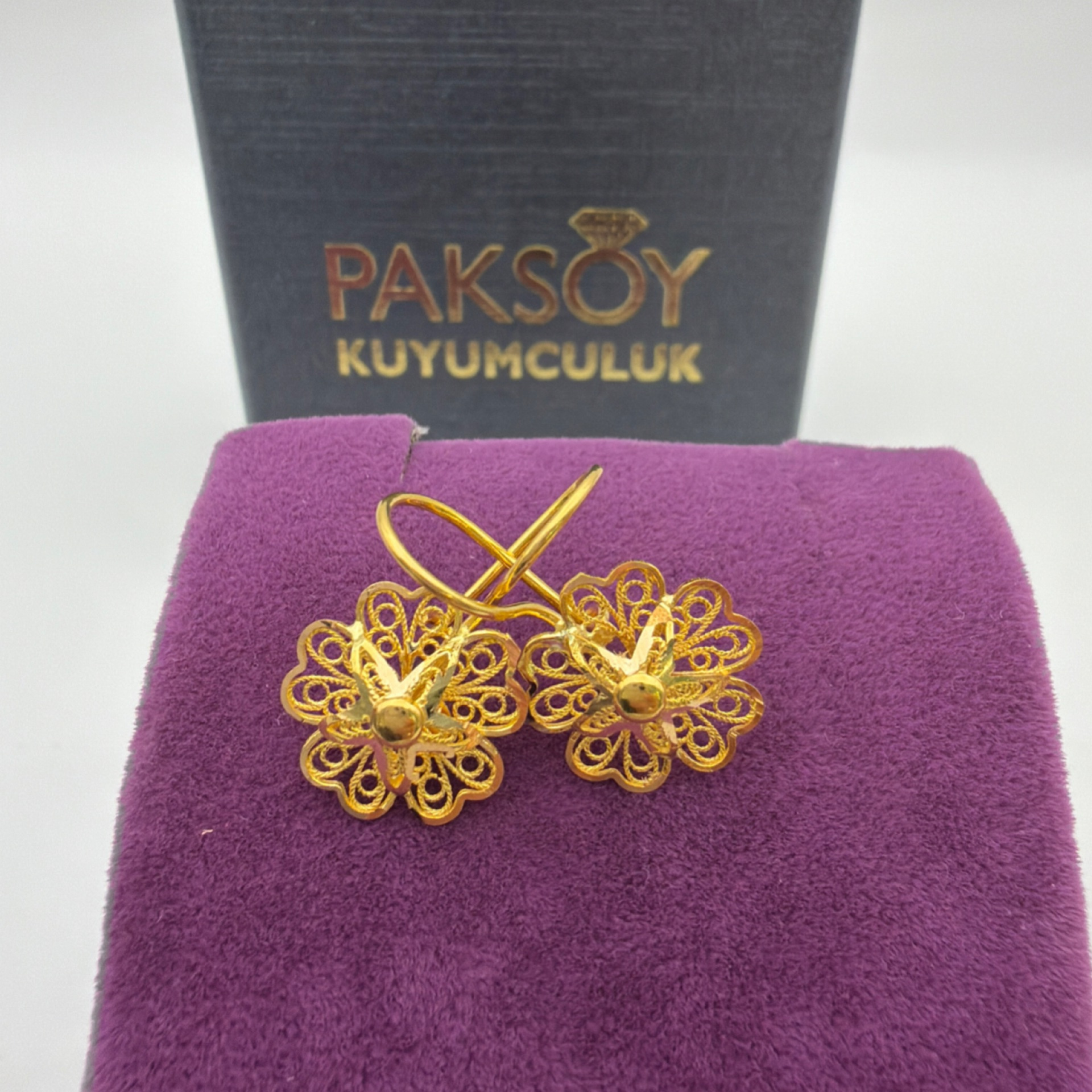 Gül Küpe Sallantılı 22 Ayar 2.46gr - K01173 - Fotoğraf 1