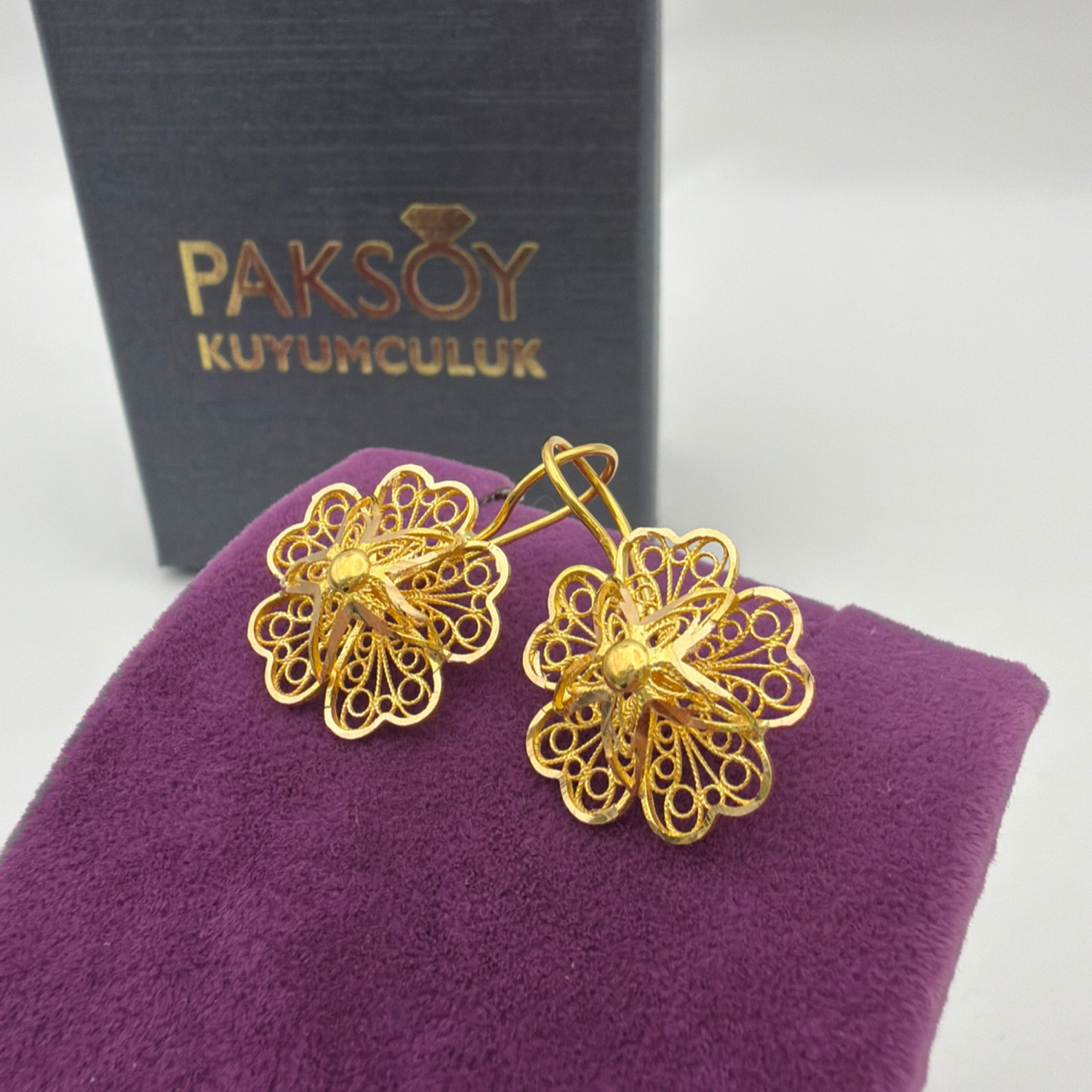 Gül Sallantılı Küpe 22 Ayar 4.02gr - K01174 - Fotoğraf 4