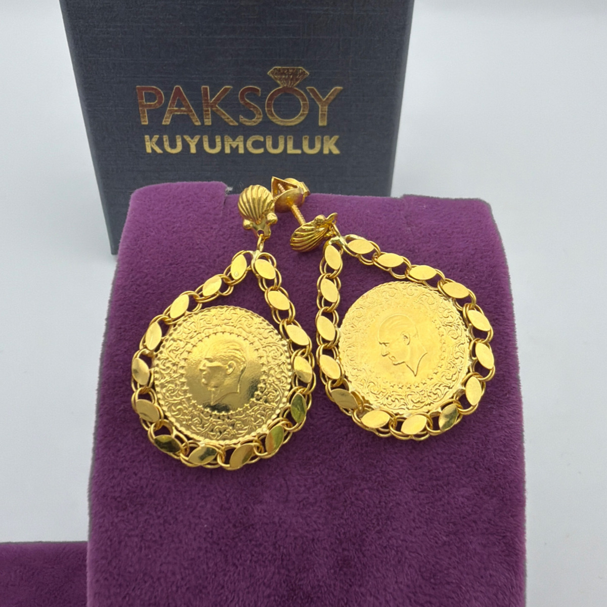Çeyrekli Dolama Küpe (Sallantılı) 22 Ayar 7.64gr - K01181
