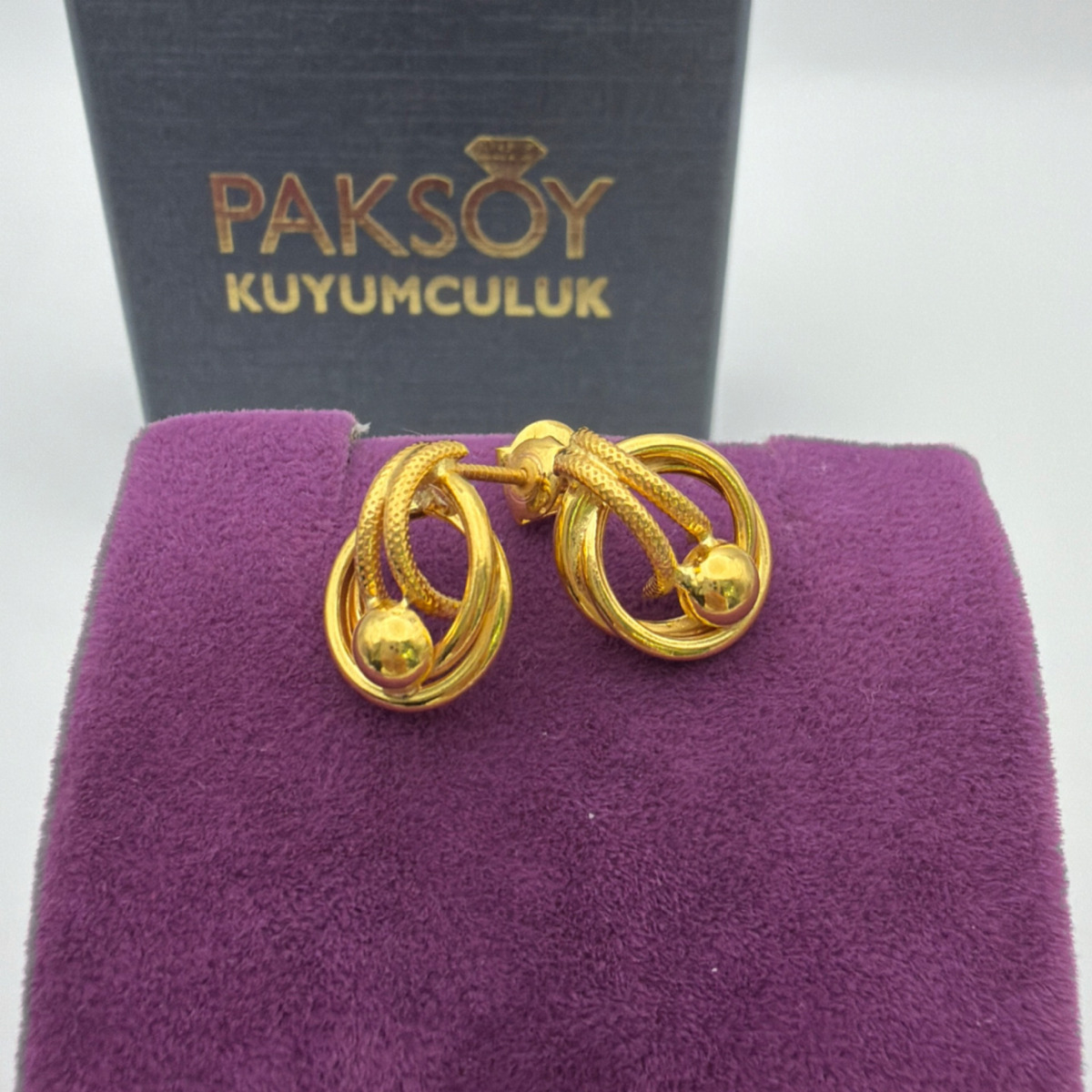 Parmak İzi Sallantılı Küpe 22 Ayar 2.66gr - K01184