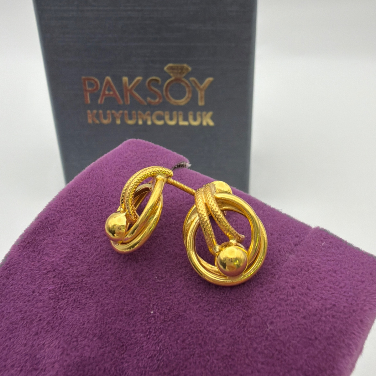 Parmak İzi Sallantılı Küpe 22 Ayar 2.66gr - K01184 - Fotoğraf 4