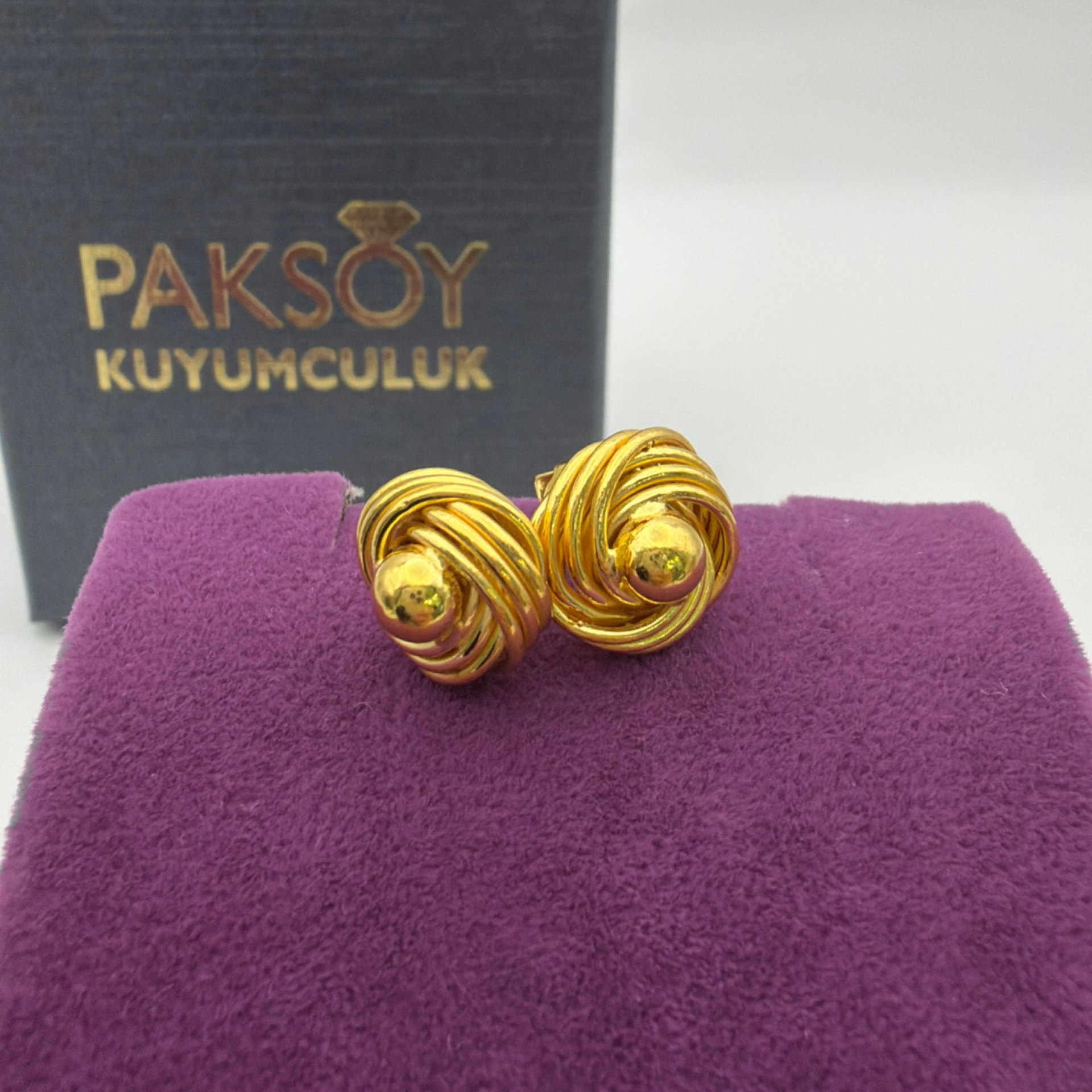 Parmak İzi Sallantılı Küpe 22 Ayar 2.76gr - K01186 - Fotoğraf 1