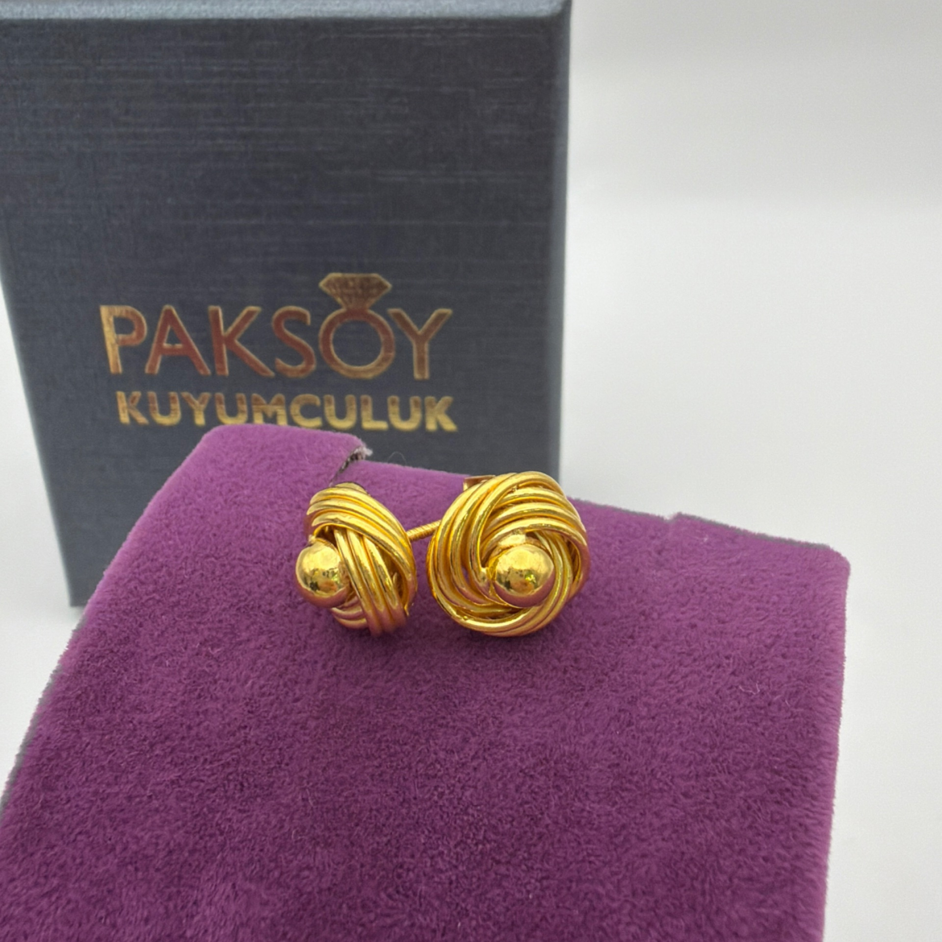 Parmak İzi Sallantılı Küpe 22 Ayar 2.76gr - K01186 - Fotoğraf 4