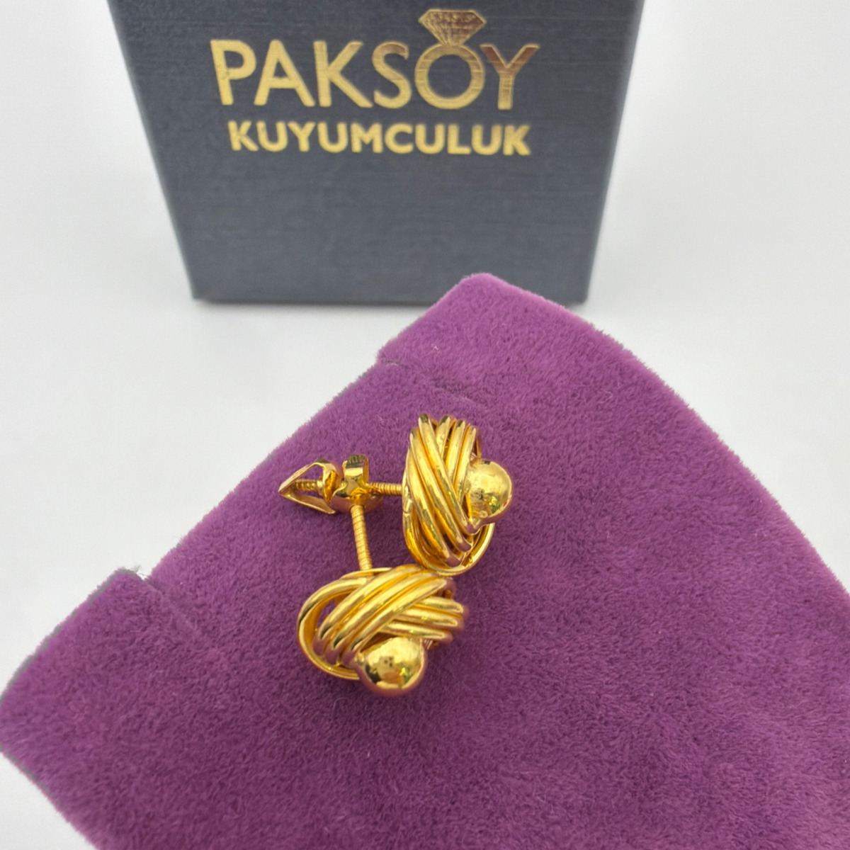 Parmak İzi Sallantılı Küpe 22 Ayar 2.76gr - K01186 - Fotoğraf 5