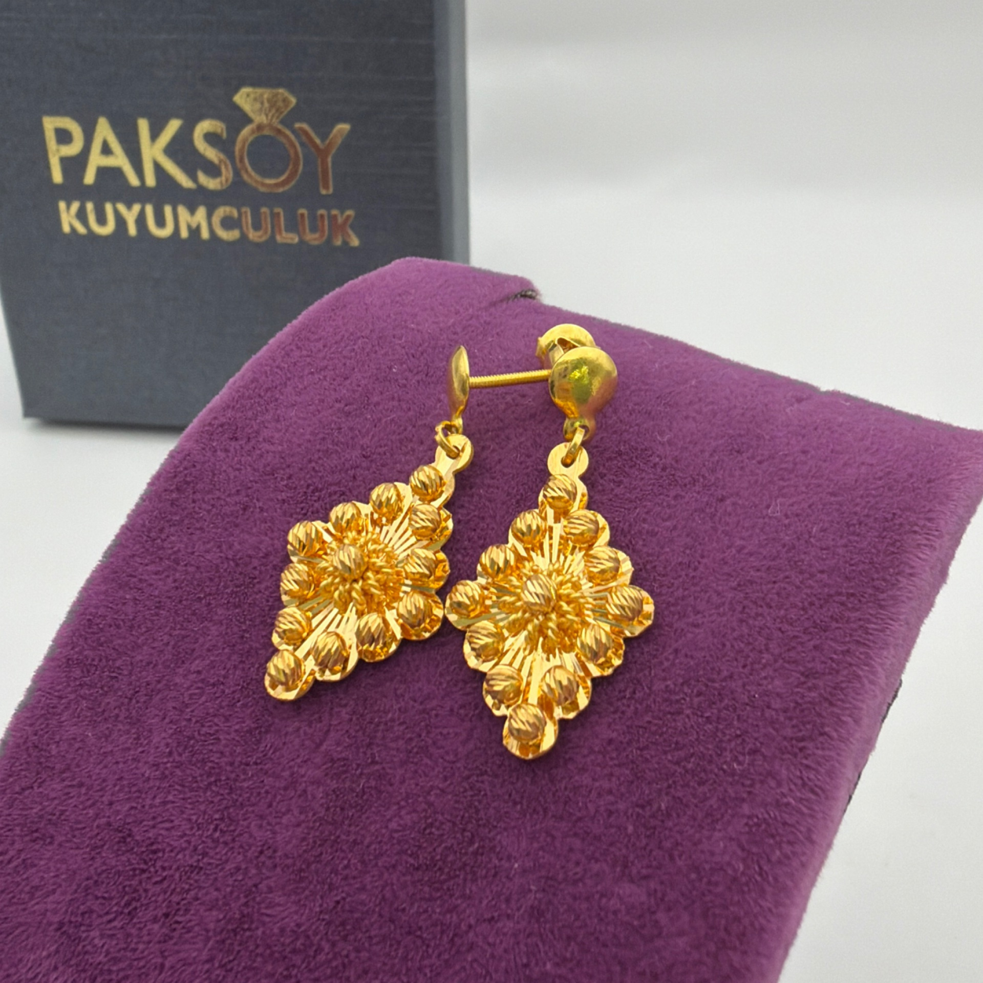 Üzüm Sallantılı Küpe 22 Ayar 4.29gr - K01187 - Fotoğraf 4