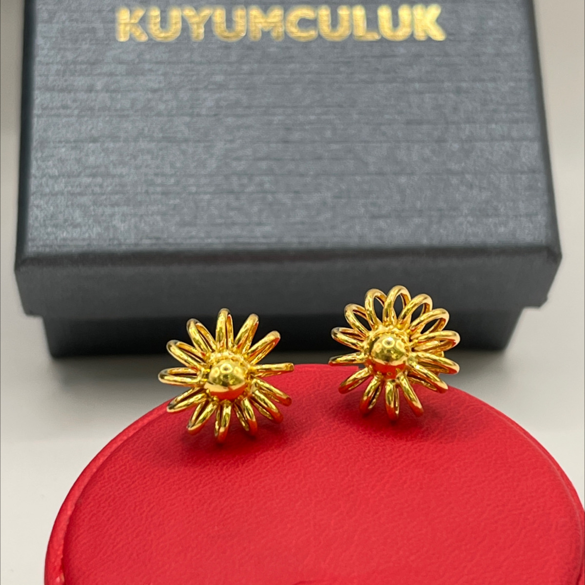 Çiçekli Küpe 14 Ayar 2.90gr - K01203 - Fotoğraf 5