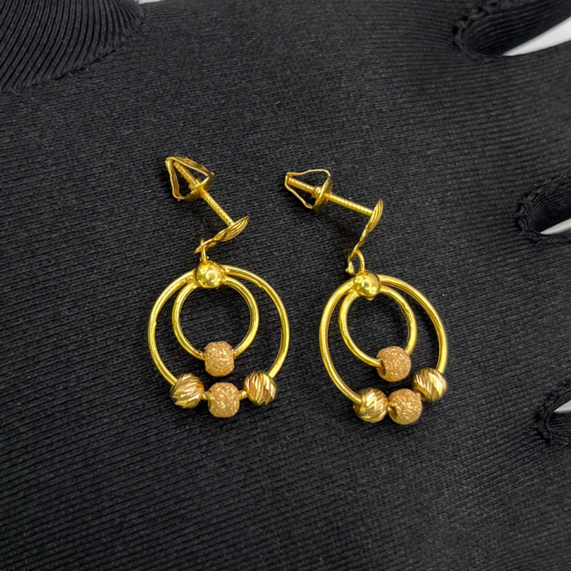Halka Dorikal Küpe (Sallantılı) 14 Ayar 3.26gr - K01205 - Fotoğraf 1
