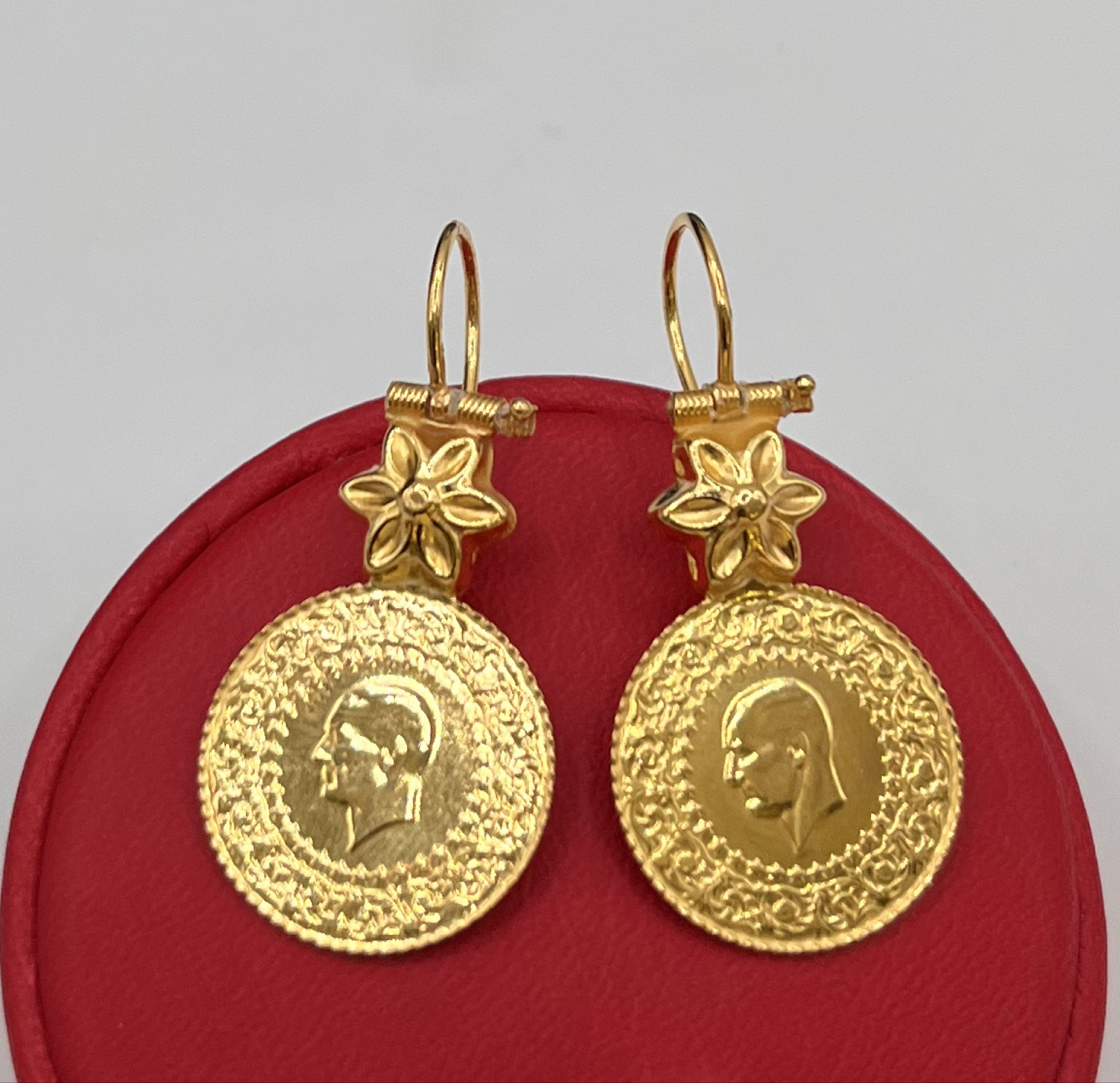 Mengilli Sallantılı Küpe 22 Ayar 5.94gr - K01207 - Fotoğraf 4