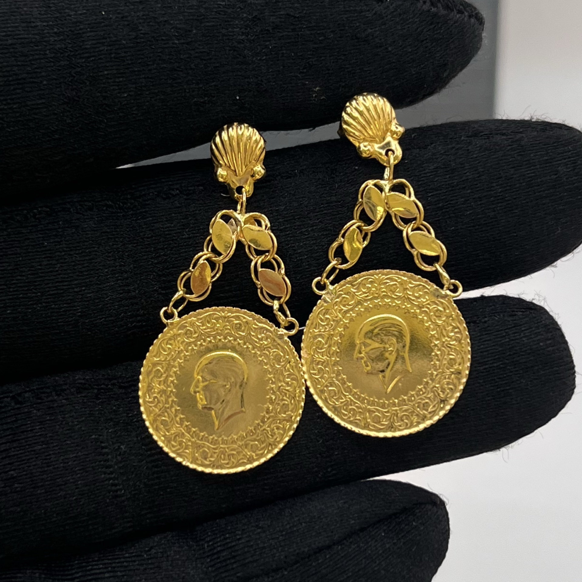 Sallantılı Küpe 22 Ayar 6.03gr - K01213 - Fotoğraf 1