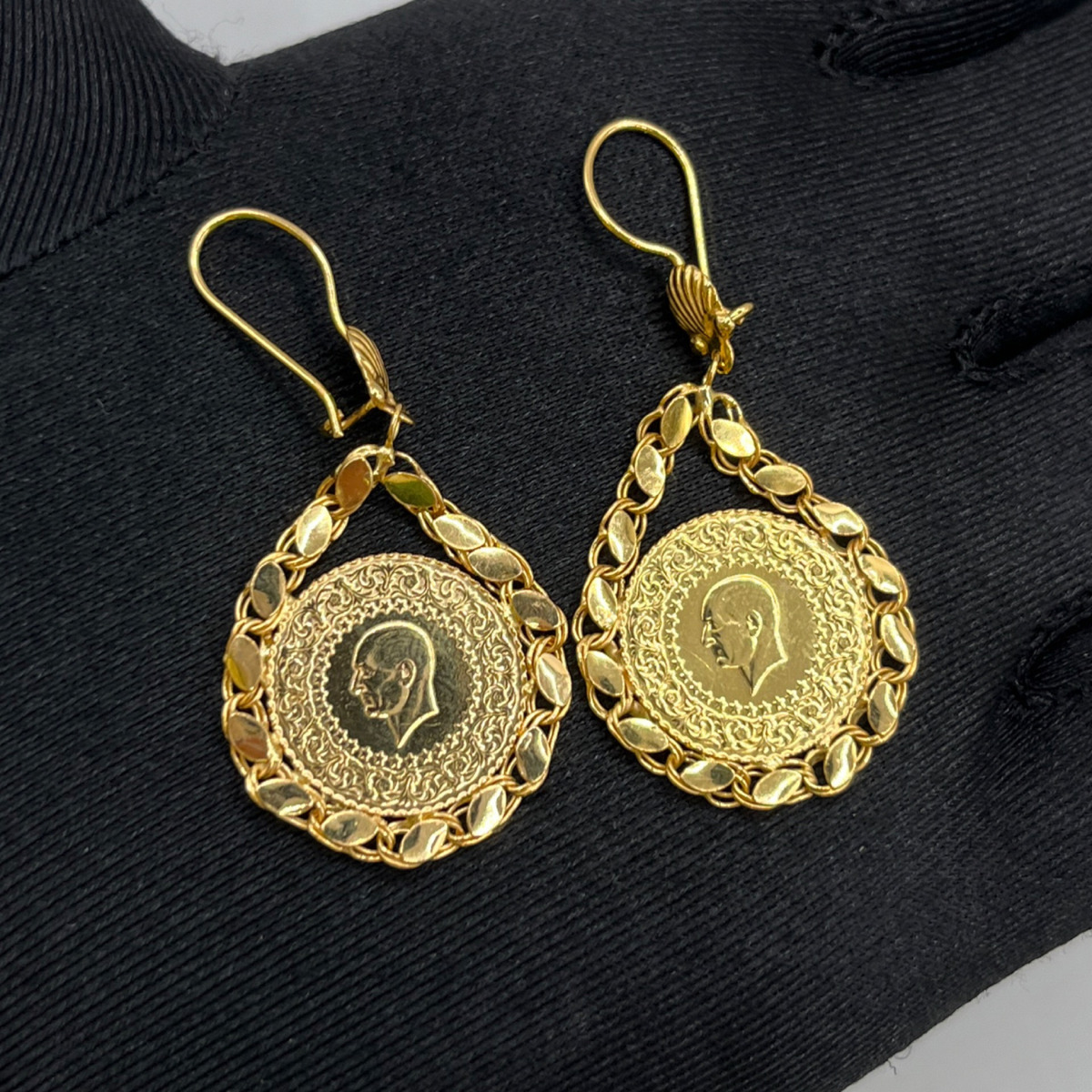 dolamalı Küpe 22 Ayar 7.89gr - K01229 - Fotoğraf 1