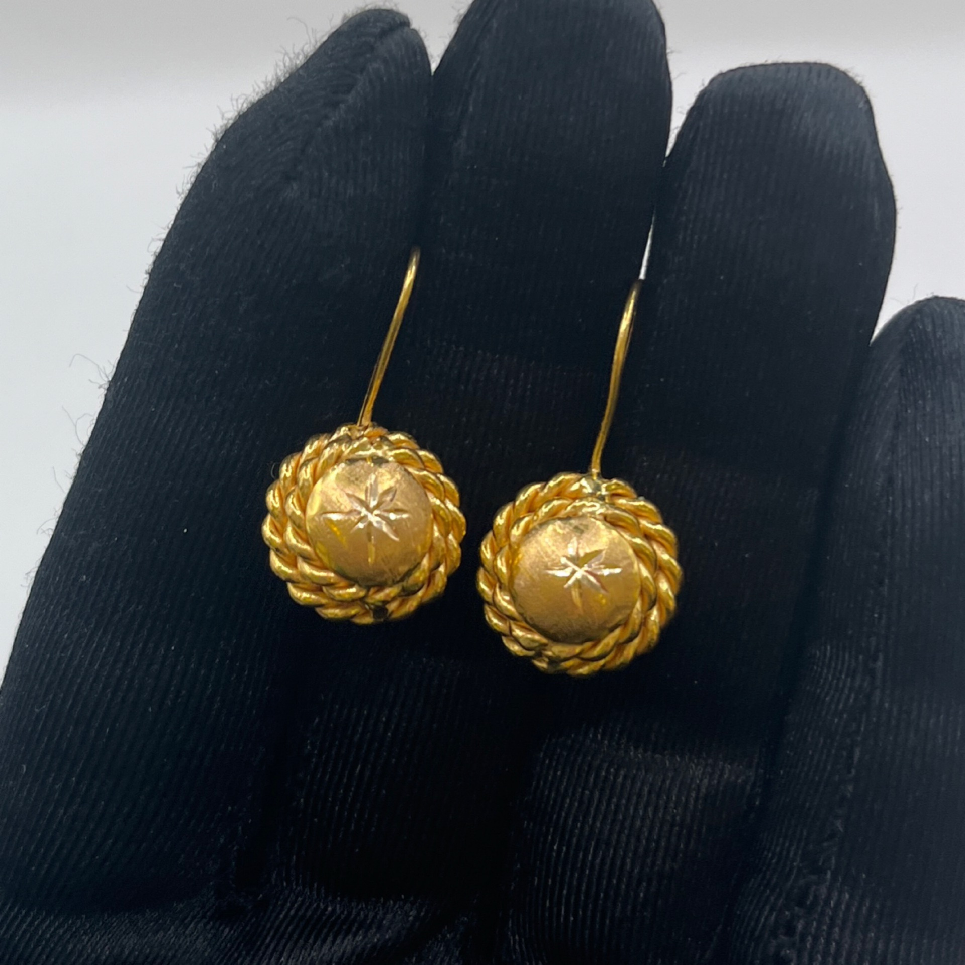 Yaldızlı Örgülü Küpe 22 Ayar 3.86gr - K01245 - Fotoğraf 4
