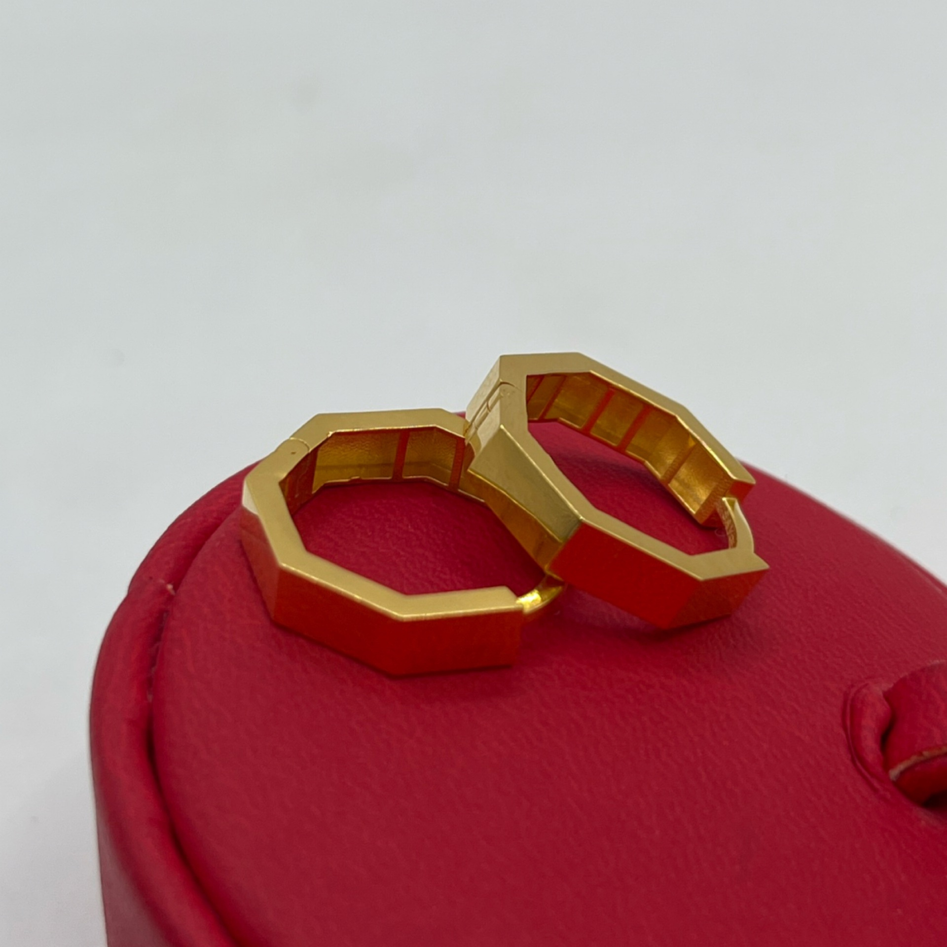 8 Köşeli Küpe (Halka) 22 Ayar 3.13gr - K01254 - Fotoğraf 5