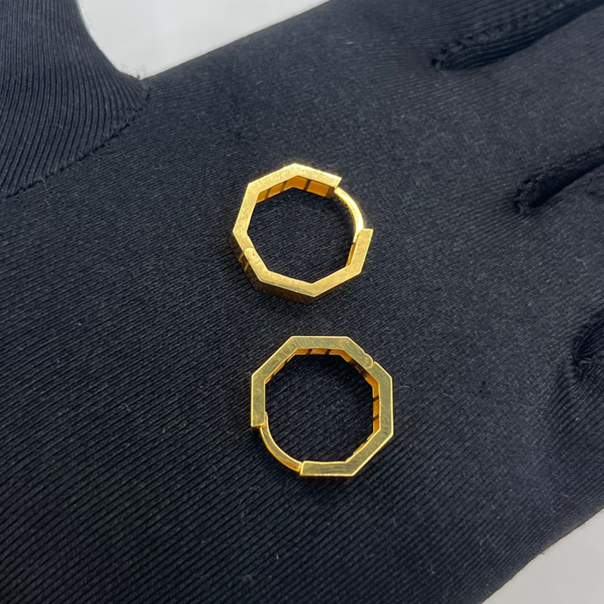 8 Köşeli Küpe (Halka) 22 Ayar 3.13gr - K01254 - Fotoğraf 4