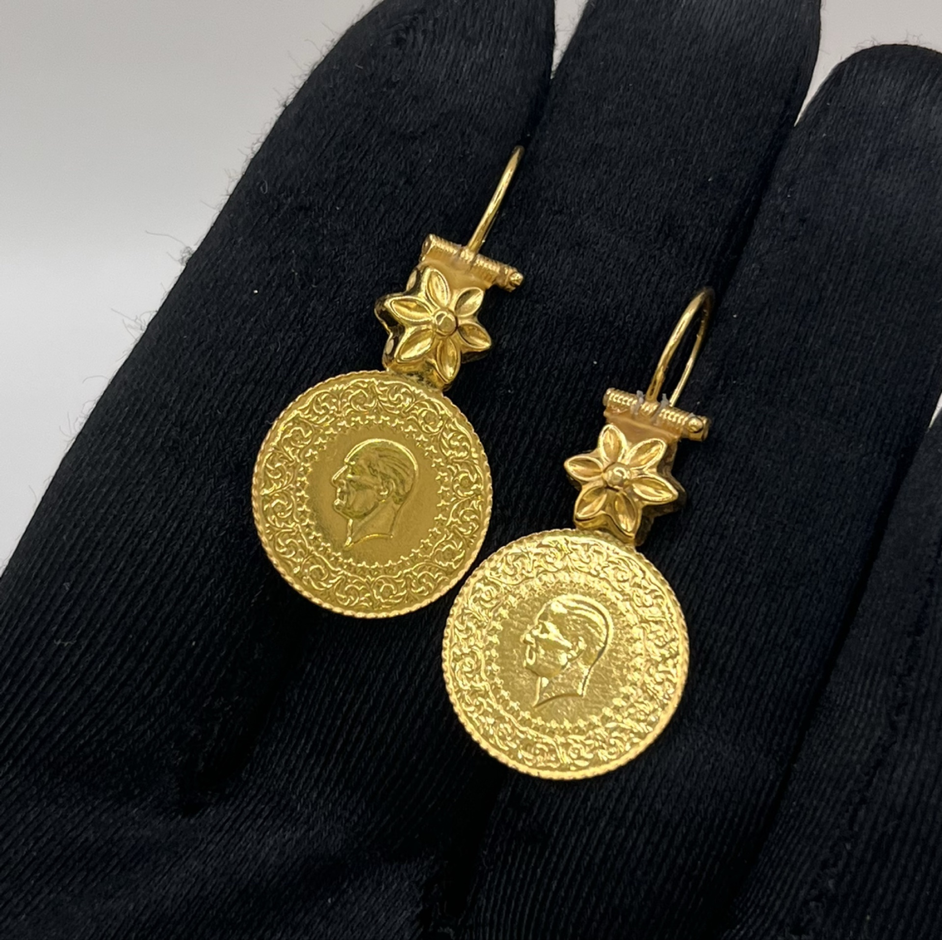 Çeyrekli Altın Küpe 22 Ayar 5.92gr - K01272 - Fotoğraf 4
