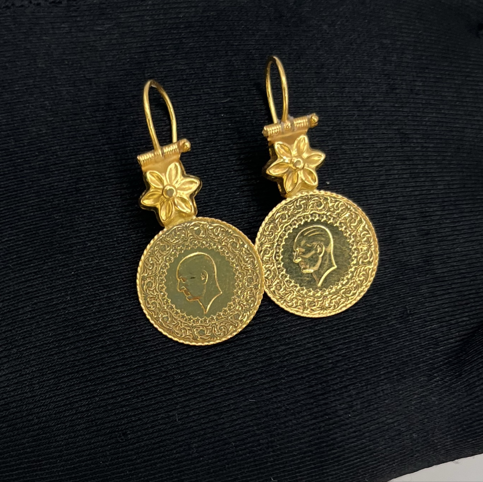 Çeyrekli Altın Küpe 22 Ayar 5.97gr - K01273 - Fotoğraf 1