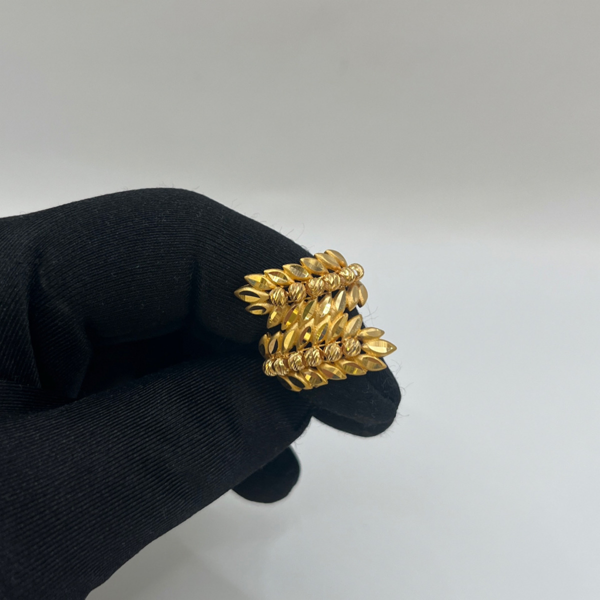 Yapraklı Dorika Altın Yüzük 22 Ayar 7.41gr 21 - Y01411 - Fotoğraf 1