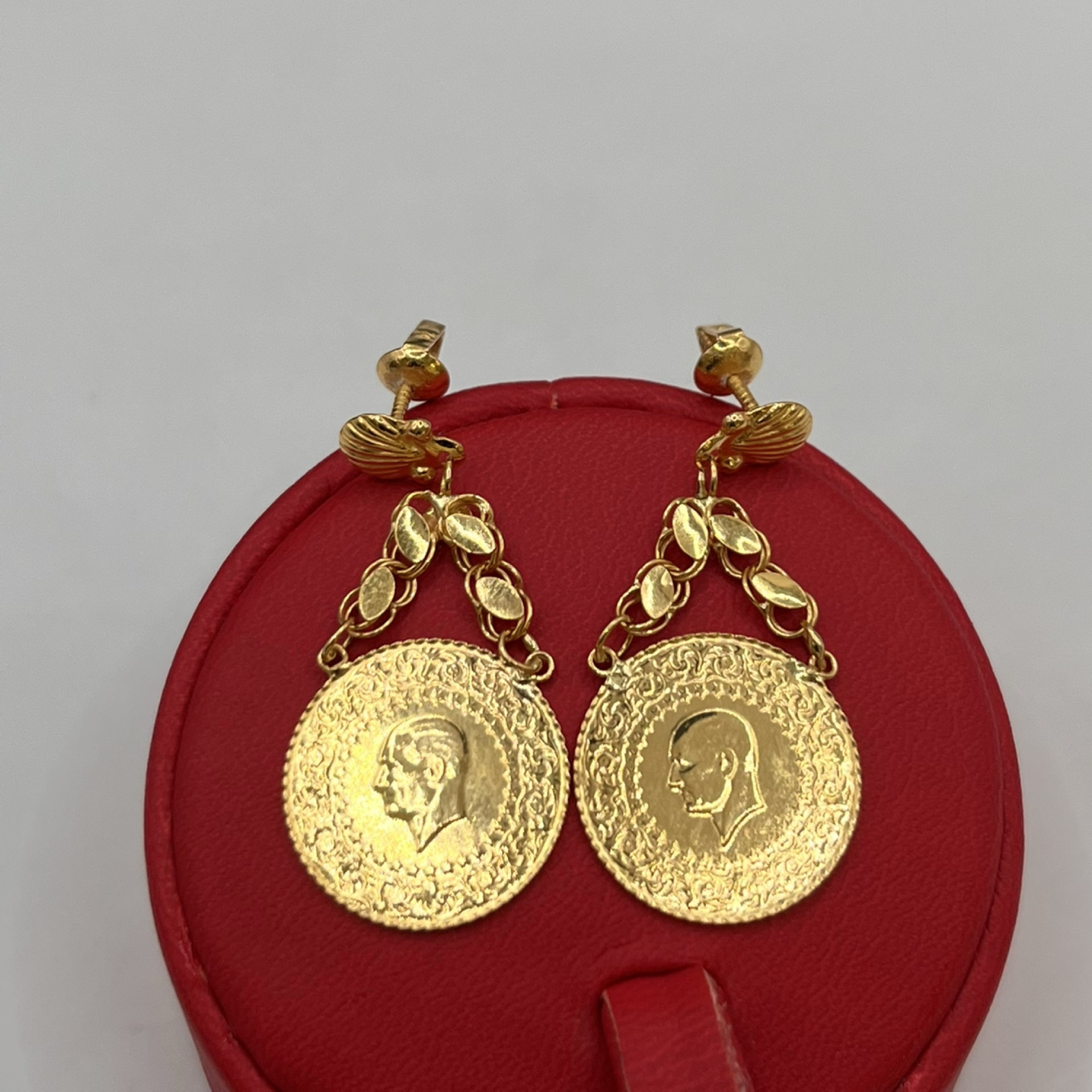 Çeyrekli Altın Küpe (Sallantılı) 22 Ayar 6.03gr - K01278 - Fotoğraf 4