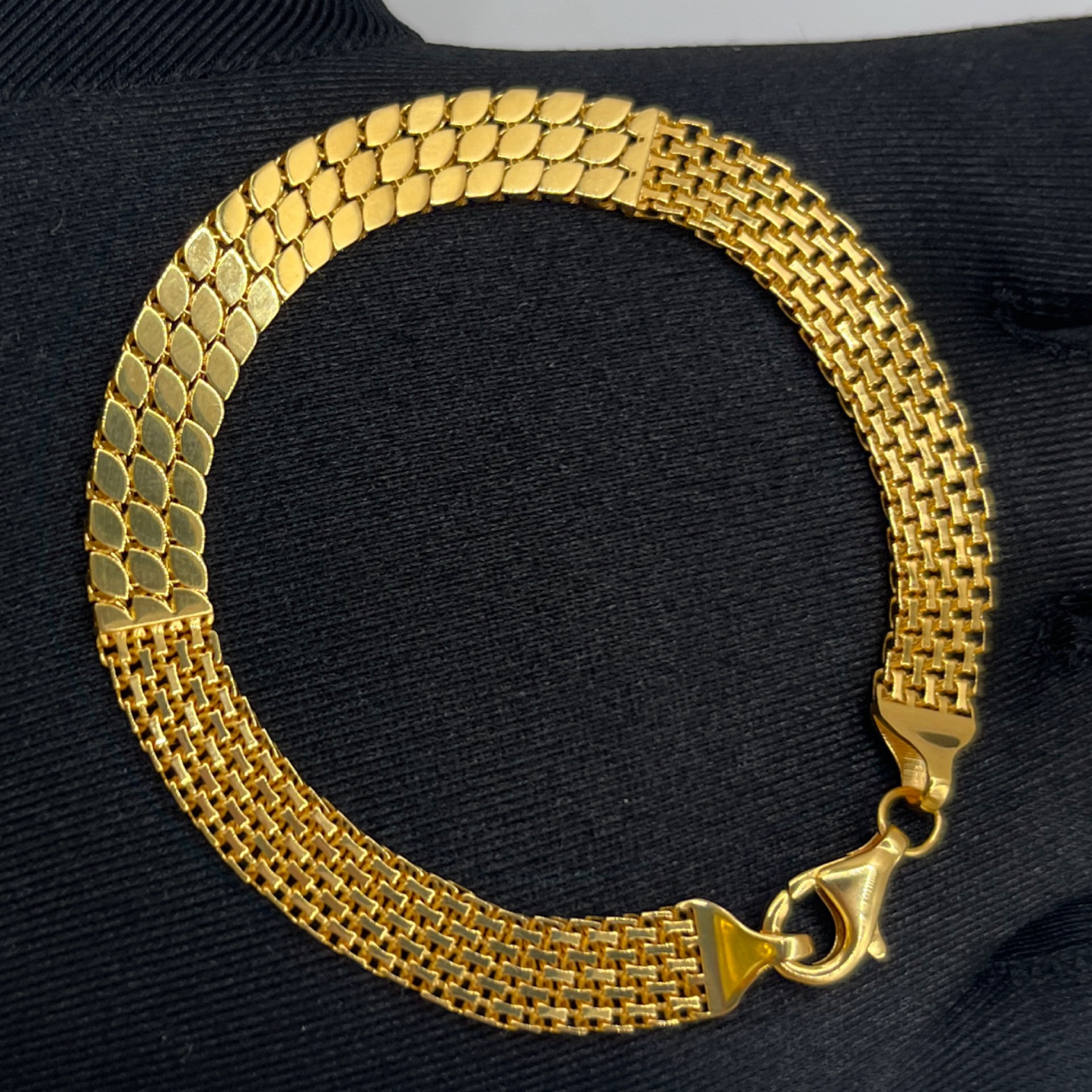 Pullu Hasır Altın Bileklik 22 Ayar 14.82gr 19 CM - F00195 - Fotoğraf 4