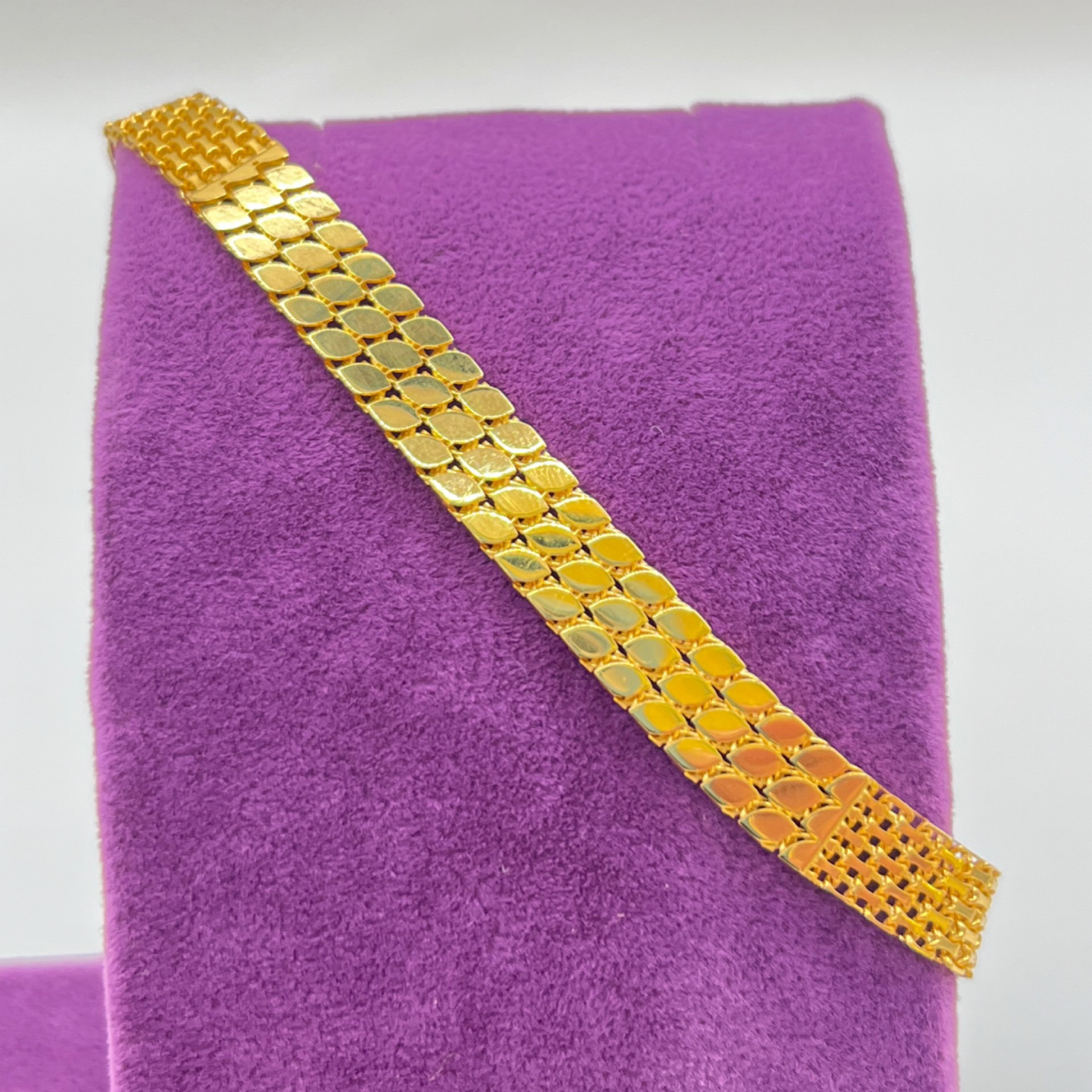 Pullu Hasır Altın Bileklik 22 Ayar 14.82gr 19 CM - F00195 - Fotoğraf 5
