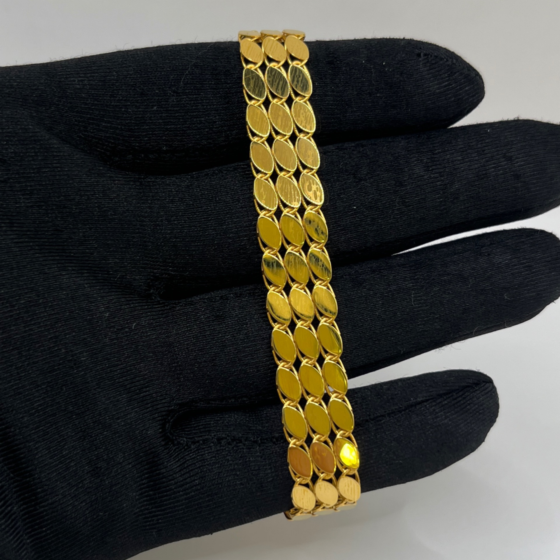 Sade Pullu Altın Bileklik 22 Ayar 14.59gr 19 CM - F00201 - Fotoğraf 1