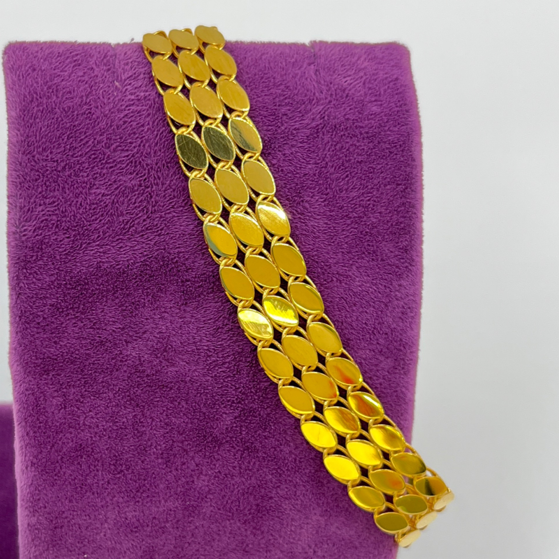 Sade Pullu Altın Bileklik 22 Ayar 14.59gr 19 CM - F00201 - Fotoğraf 5