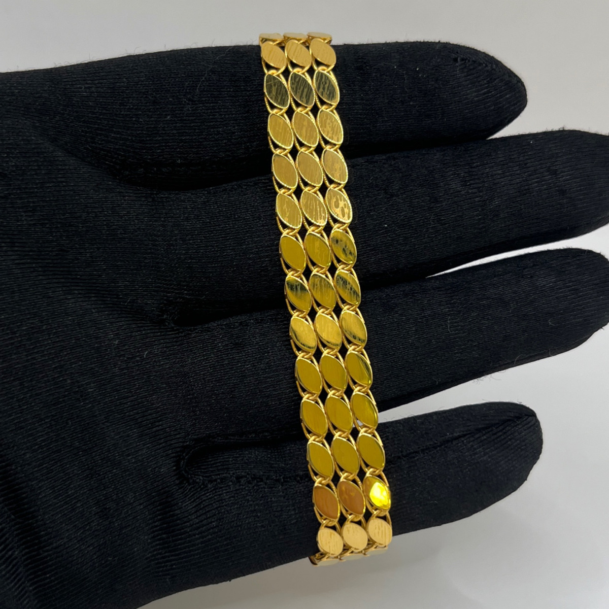 Sade Pullu Altın Bileklik 22 Ayar 14.59gr 19 CM - F00201 - Fotoğraf 1