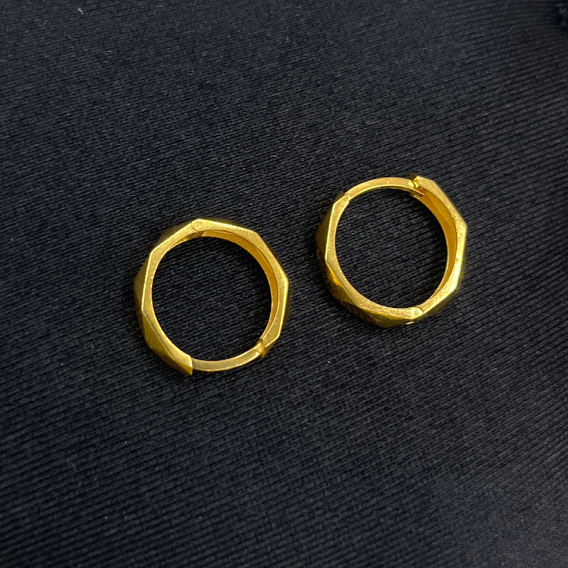 Köşeli Altın Küpe (Halka) 22 Ayar 3.19gr - K01291 - Fotoğraf 4
