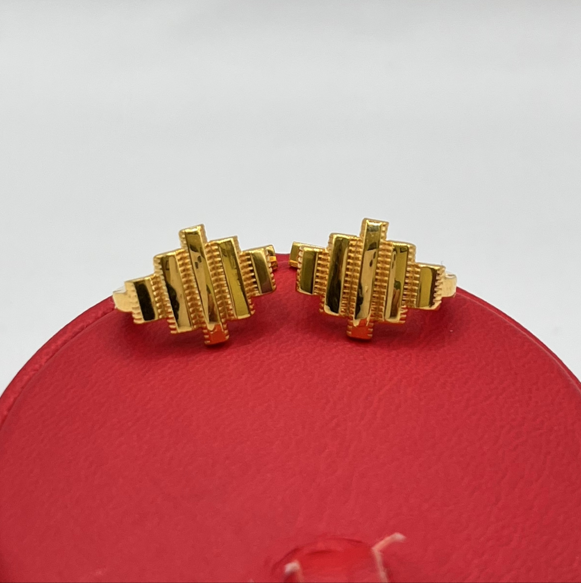 Kaburga Hatlı Altın Küpe 22 Ayar 3.53gr - K01311 - Fotoğraf 5
