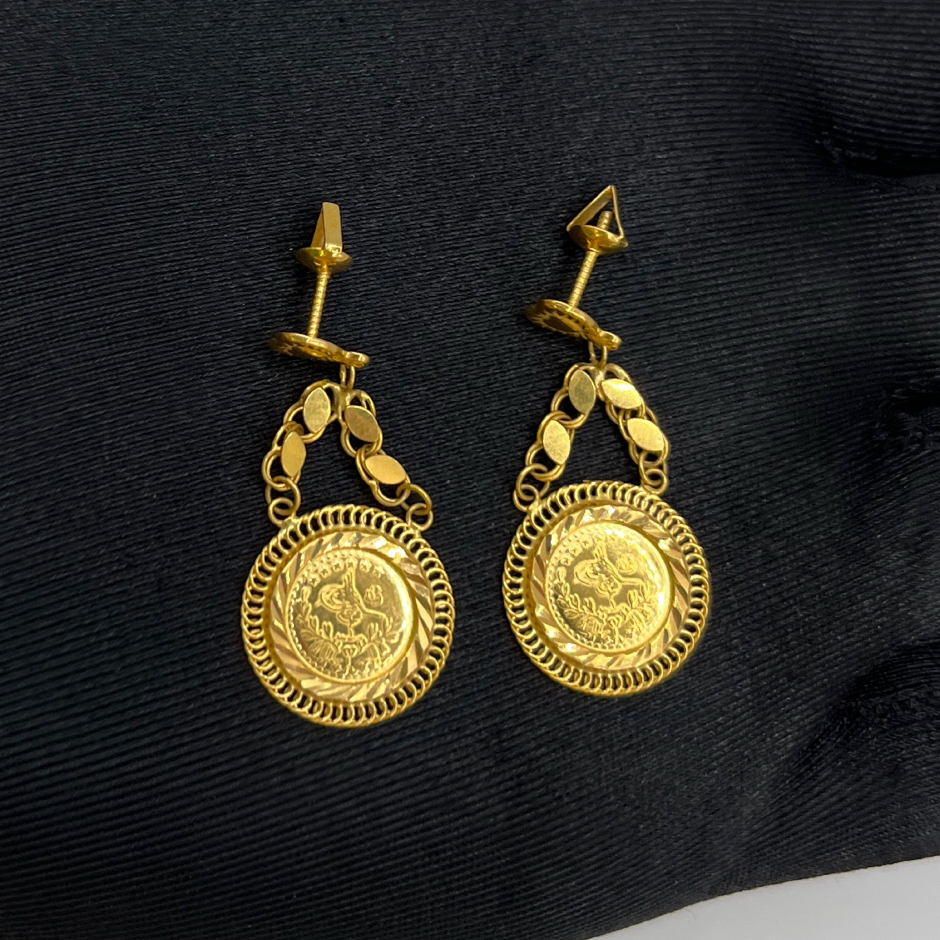 Osmanlı Altın Küpe (Sallantılı) 22 Ayar 3.98gr - K01338 - Fotoğraf 4