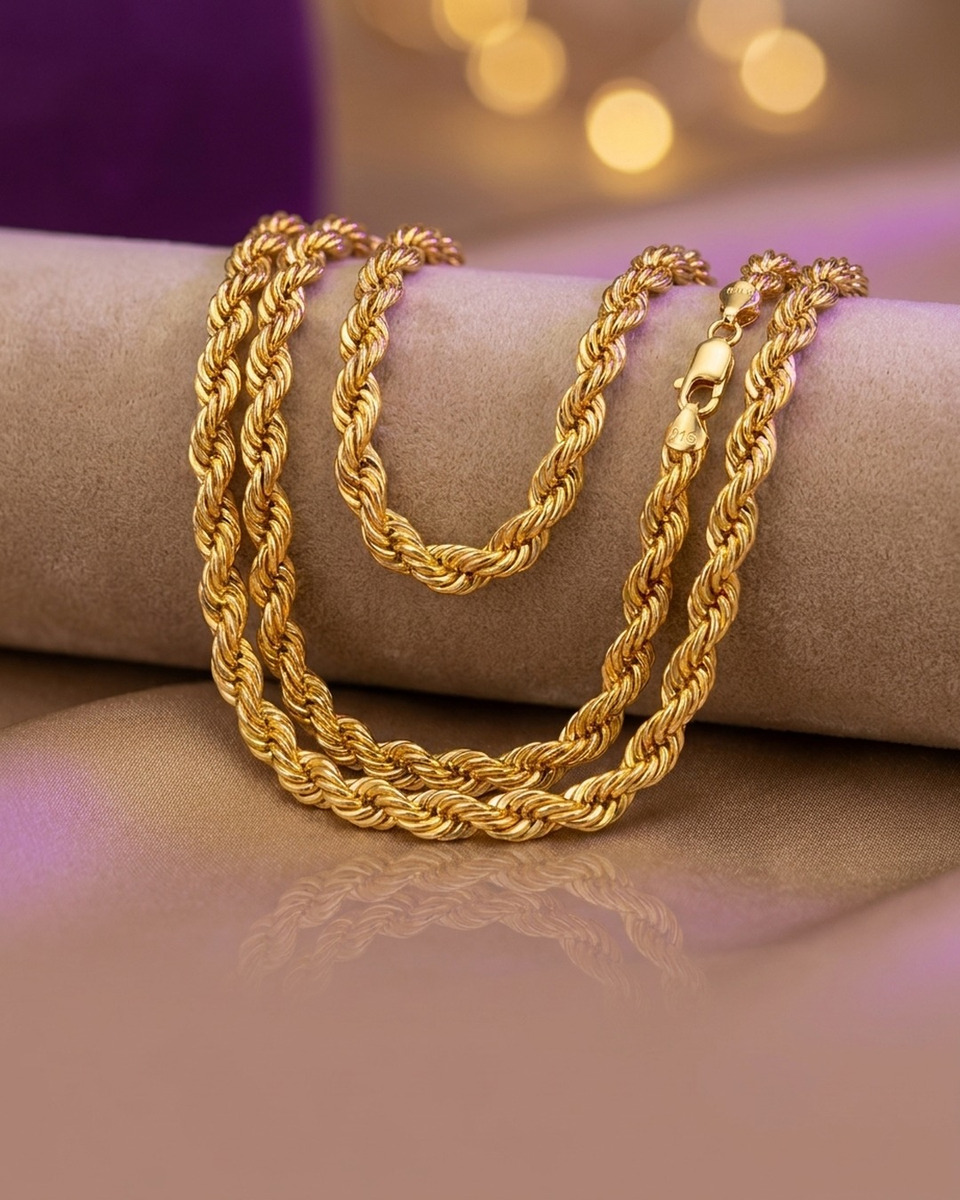 Halat Örgü Altın Kolye 22 Ayar 31.80gr 75 CM - Z00291