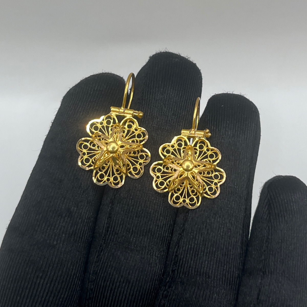 Gül Örgülü Altın Küpe 22 Ayar 5.03gr - K01354 - Fotoğraf 1