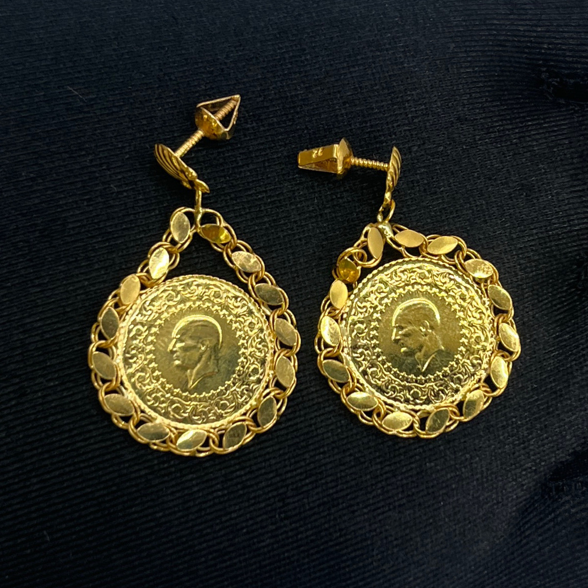 Dolamalı Altın Küpe 22 Ayar 7.73gr - K01358 - Fotoğraf 4