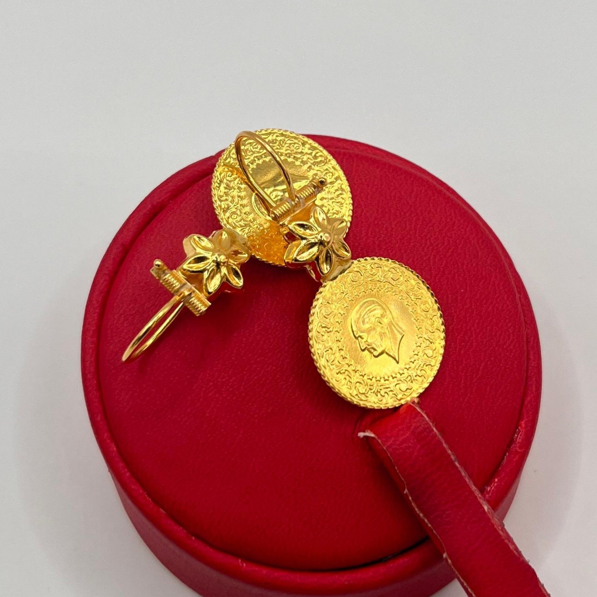 T Çeyrekli Altın Küpe 22 Ayar 6.00gr - K01365 - Fotoğraf 5