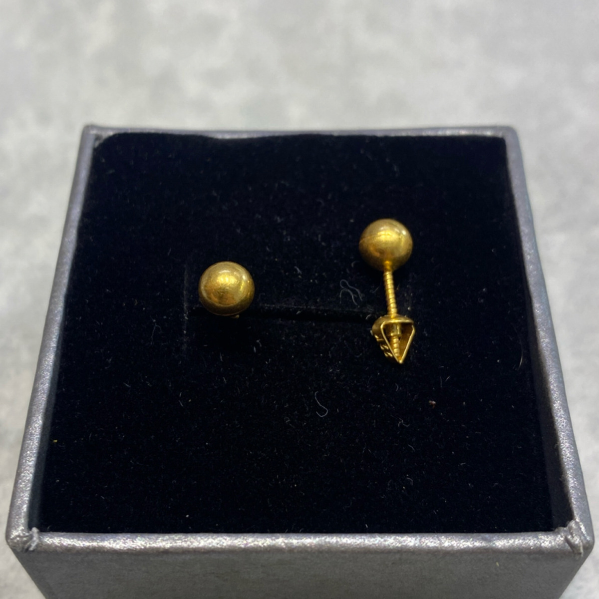 Top Top Vidalı Altın Çocuk Küpesi 22 Ayar 1.13gr - CK00063 - Fotoğraf 5