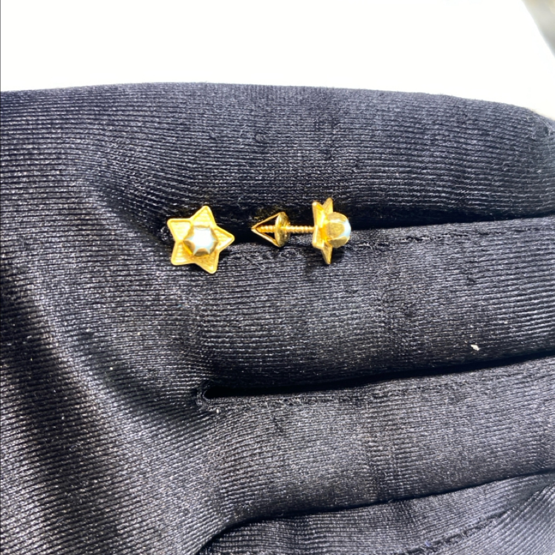 Yıldız Taşlı Altın Çocuk Küpesi 22 Ayar 1.12gr - CK00116 - Fotoğraf 7
