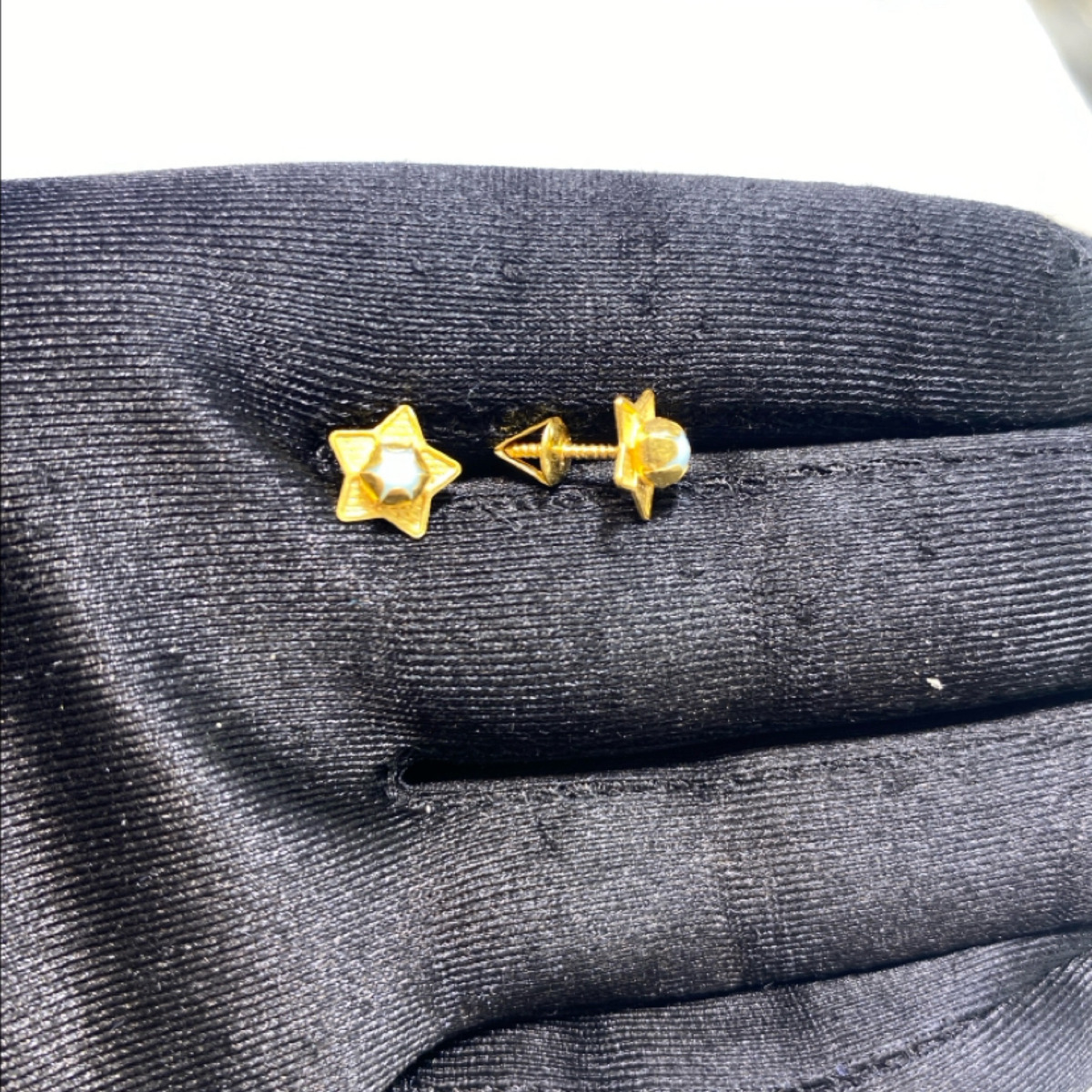 Yıldız Taşlı Altın Çocuk Küpesi 22 Ayar 1.12gr - CK00116 - Fotoğraf 7