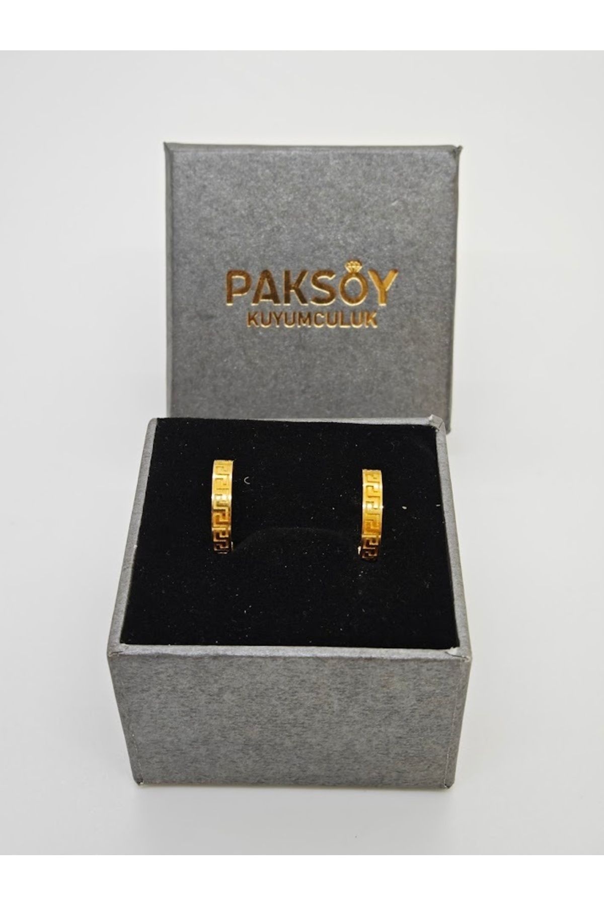 İşlemeli Halka Küpe 22 Ayar Altın Küpe K000522 - Görsel 2