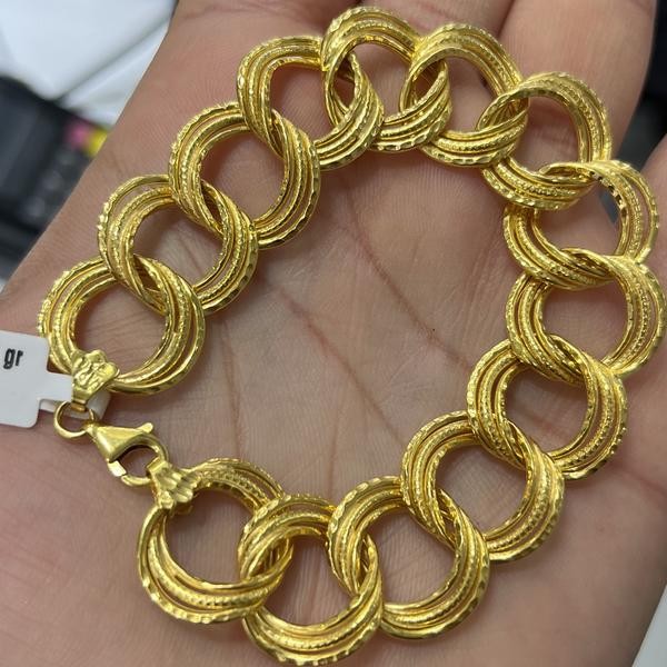 22 Ayar Altın Bileklik Doktor Fatih Modern Tasarım 19.58gr 19 CM Kadın - B000376