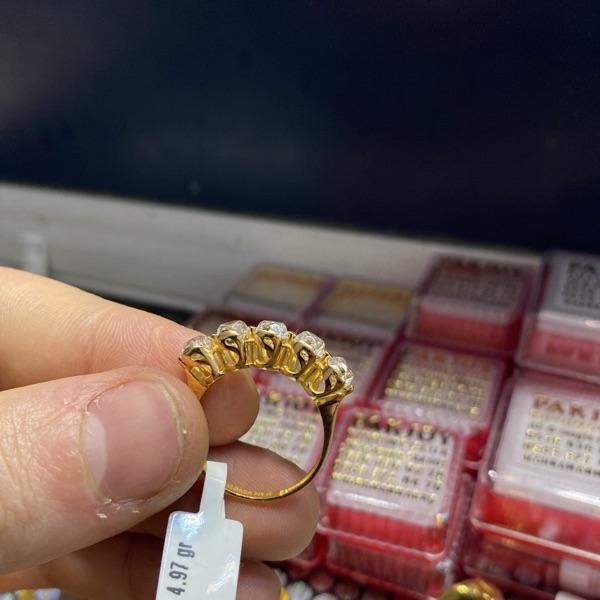 22 Ayar Altın Taşlı Yüzük Modern Tasarım 4.47gr 19 Numara Kadın - T000192_V1