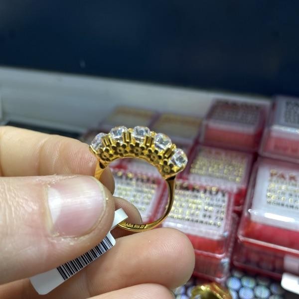 22 Ayar Altın Beştaş Yüzük Özel Tasarım 4.97gr 16 Numara Kadın - T000206_V1