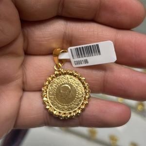 22 Ayar Altın Kolye Ucu Dorika Çeyrek Tasarım 4.53gr Hediye - C000165_V1