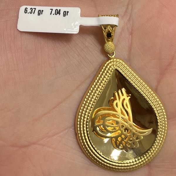 22 Ayar Altın Kolye Ucu Tuğra Özel Tasarım 6.37gr Hediye - C000178_V1