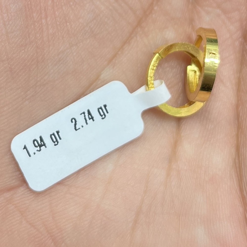 22 Ayar Altın Halka Küpe Modern Tasarım 1.94gr Kadın - K000790