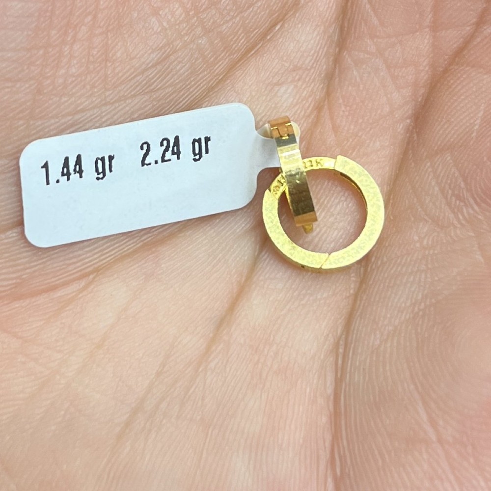 22 Ayar Altın Halka Küpe Modern Tasarım 1.44gr Kadın - K000792