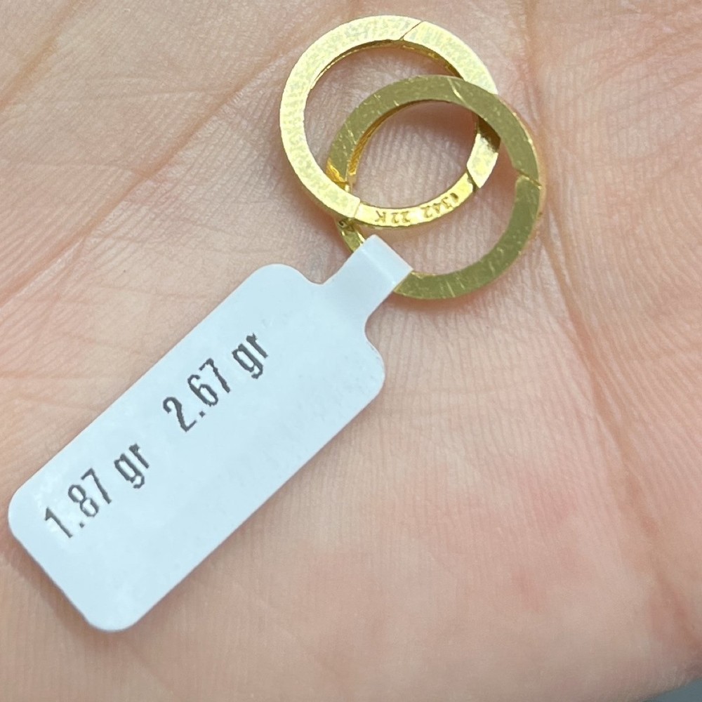 22 Ayar Altın Halka Küpe Modern Tasarım 1.87gr Kadın - K000791